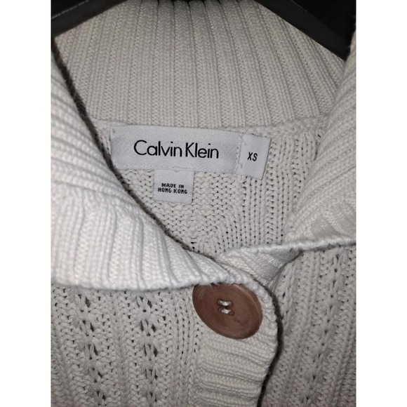 Calvin Klein Short Sleeve Button Up Sweater with Pockets Size XS - Picture 5 of 7